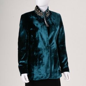 Soft Surrounding: Embellished Collar Velvet Jacket